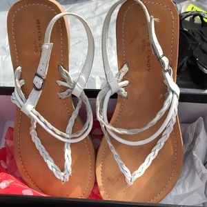 White strappy sandals